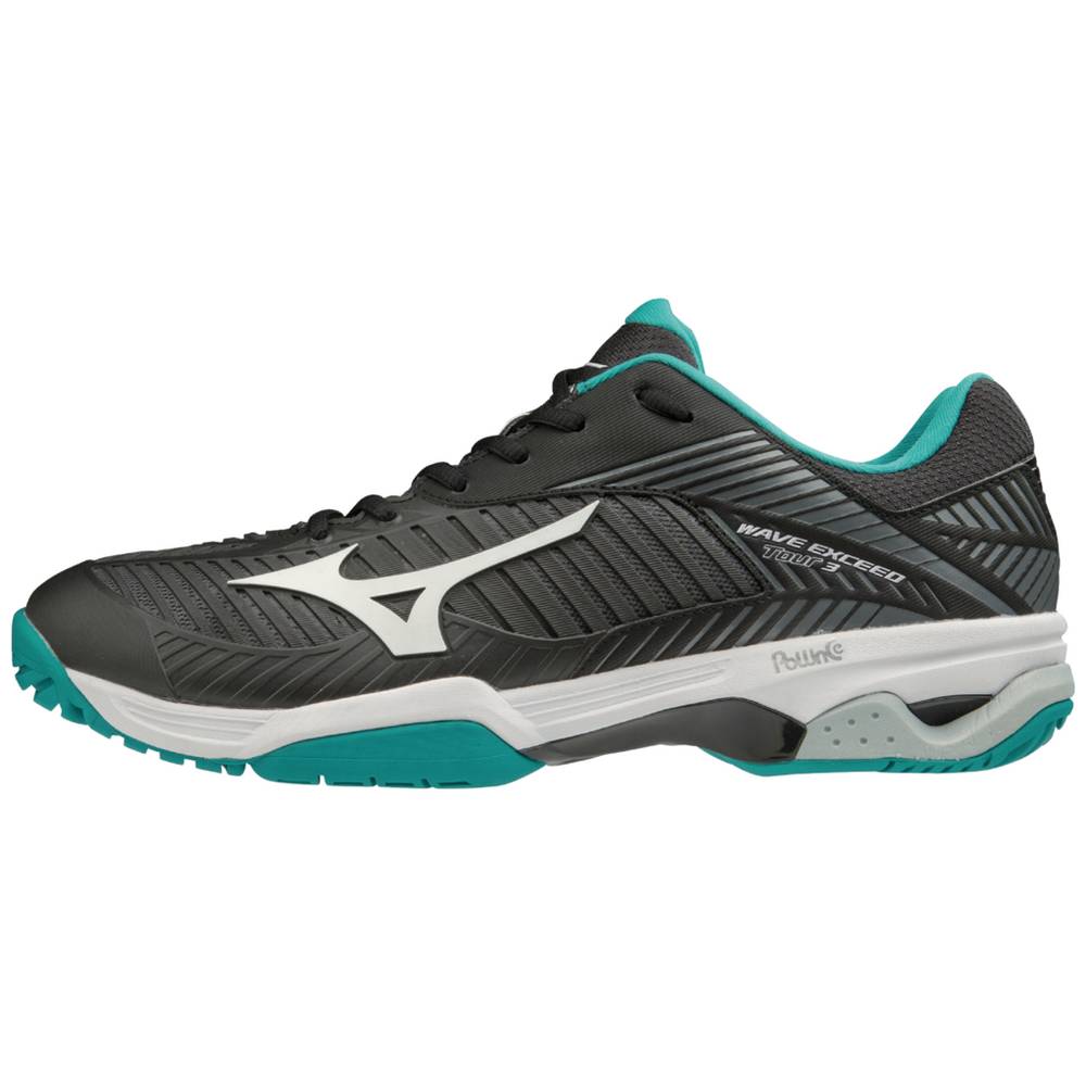 Zapatos De Tenis Mizuno Wave Exceed Tour 3 AC Para Hombre Negros/Blancos 6813274-TA